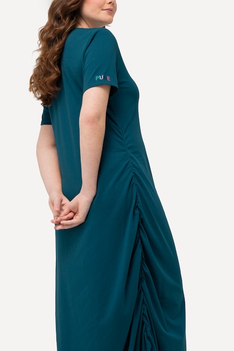 Jersey-Maxikleid, Rundhals, Halbarm, Biobaumwolle