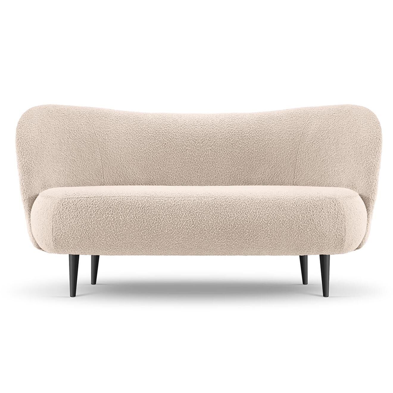 Mazzini Sofas Canapé Clove 3 places Velours bouclé beige - 180x77x80 cm