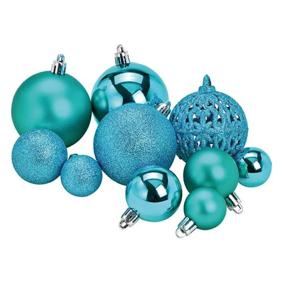 Kerstballen - 100 stuks - turquoise blauw - kunststof - 3-4-6 cm