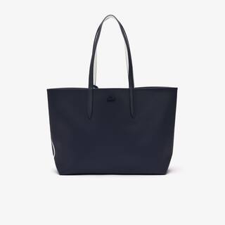 Sac cabas Anna imprimé et réversible en toile enduite Sacs à main & Cabas - Bleu - Lacoste - Femme