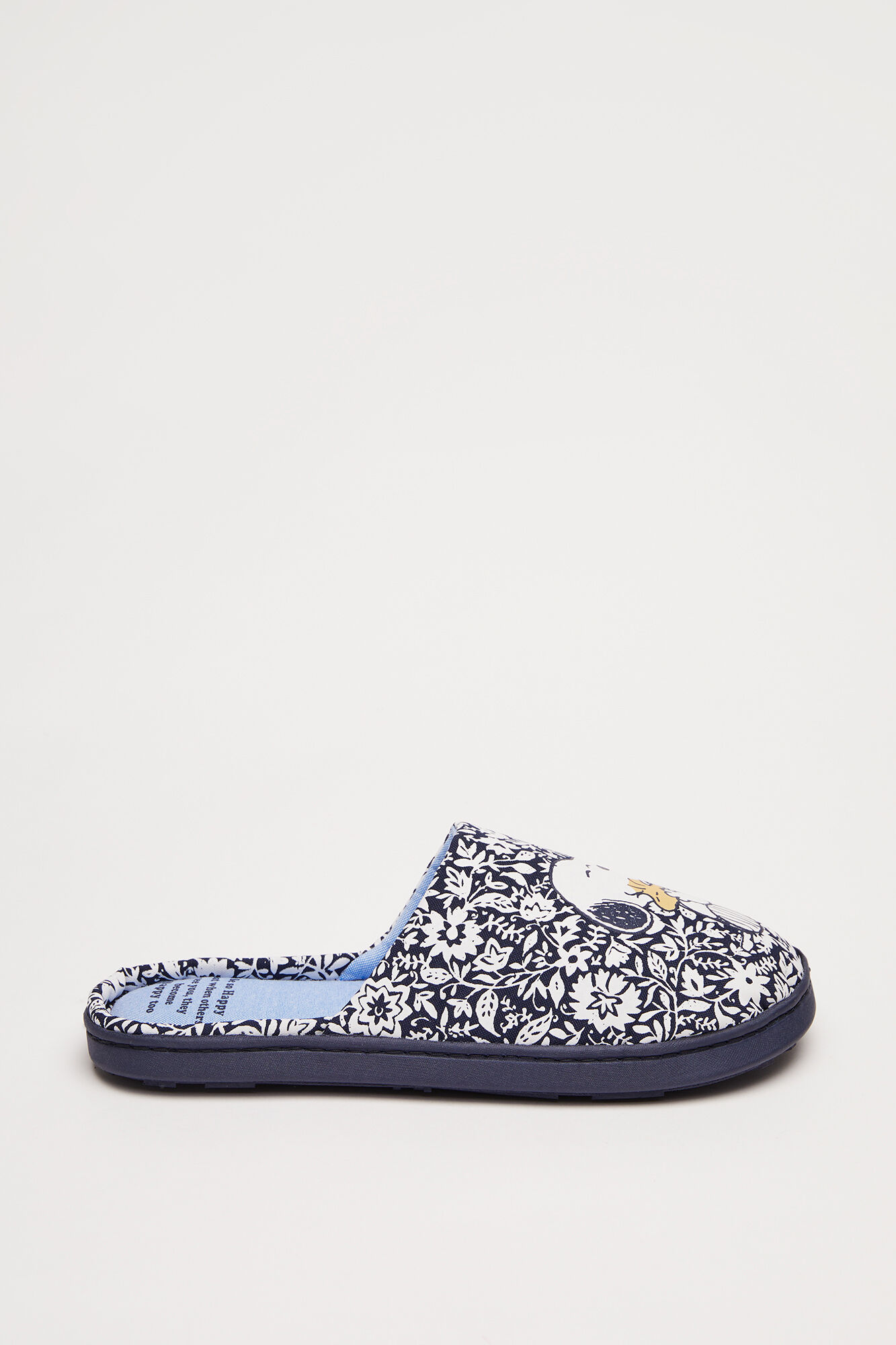 Pantufa floral Snoopy - azul