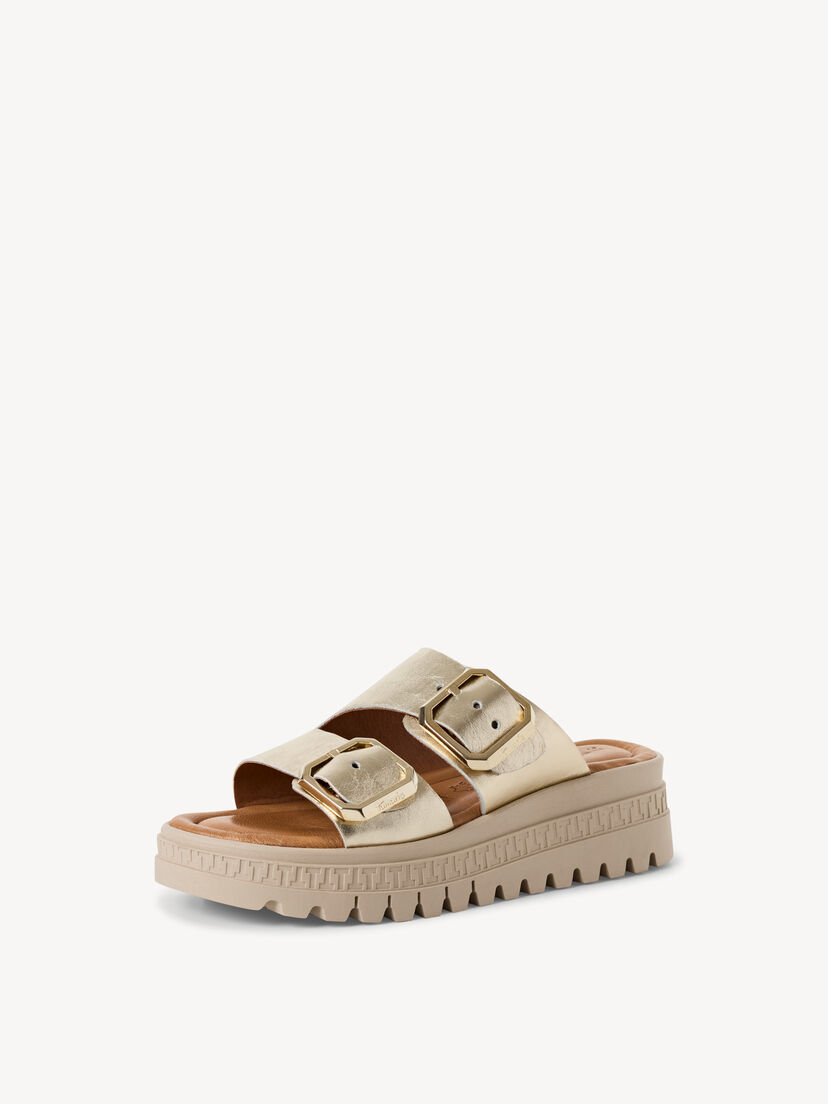 Leren Slipper - goud
