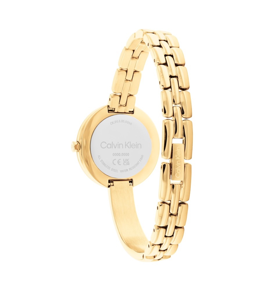 Relógio analógico Calvin Klein com pulseira dourada