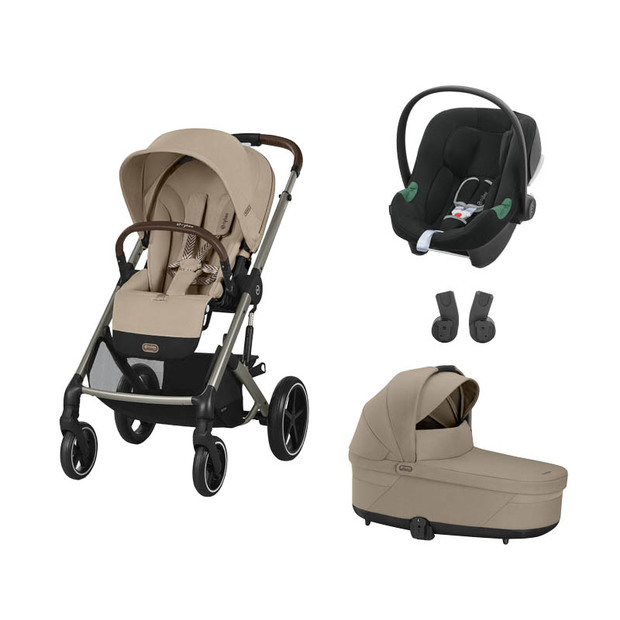POUSSETTE TRIO Balios S Lux TPE Almond Beige + Aton B2 Black + Nacelle Almond Beige - CYBEX