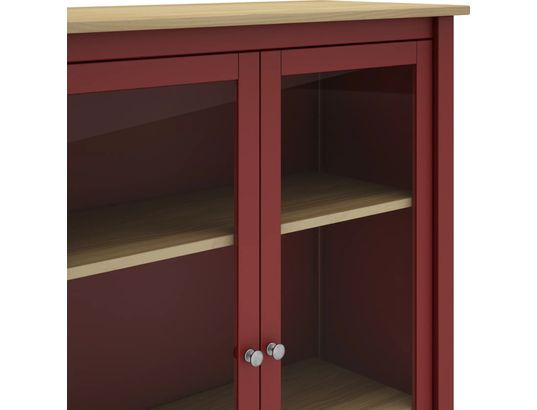 CONCEPT1 - Vitrine Misti 2P rouge chêne 90 x 40 x h110