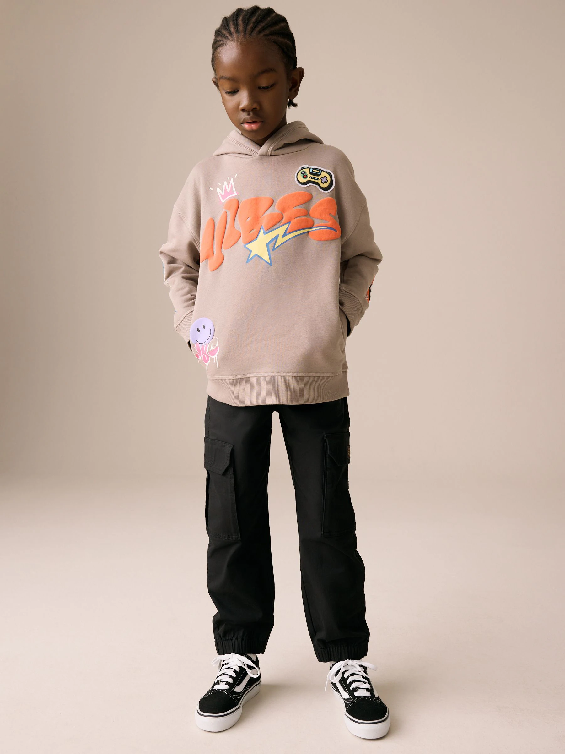Kiezelkleurig Vibes - Grafische print hoodie voor oudere jongens (3-16jaar)