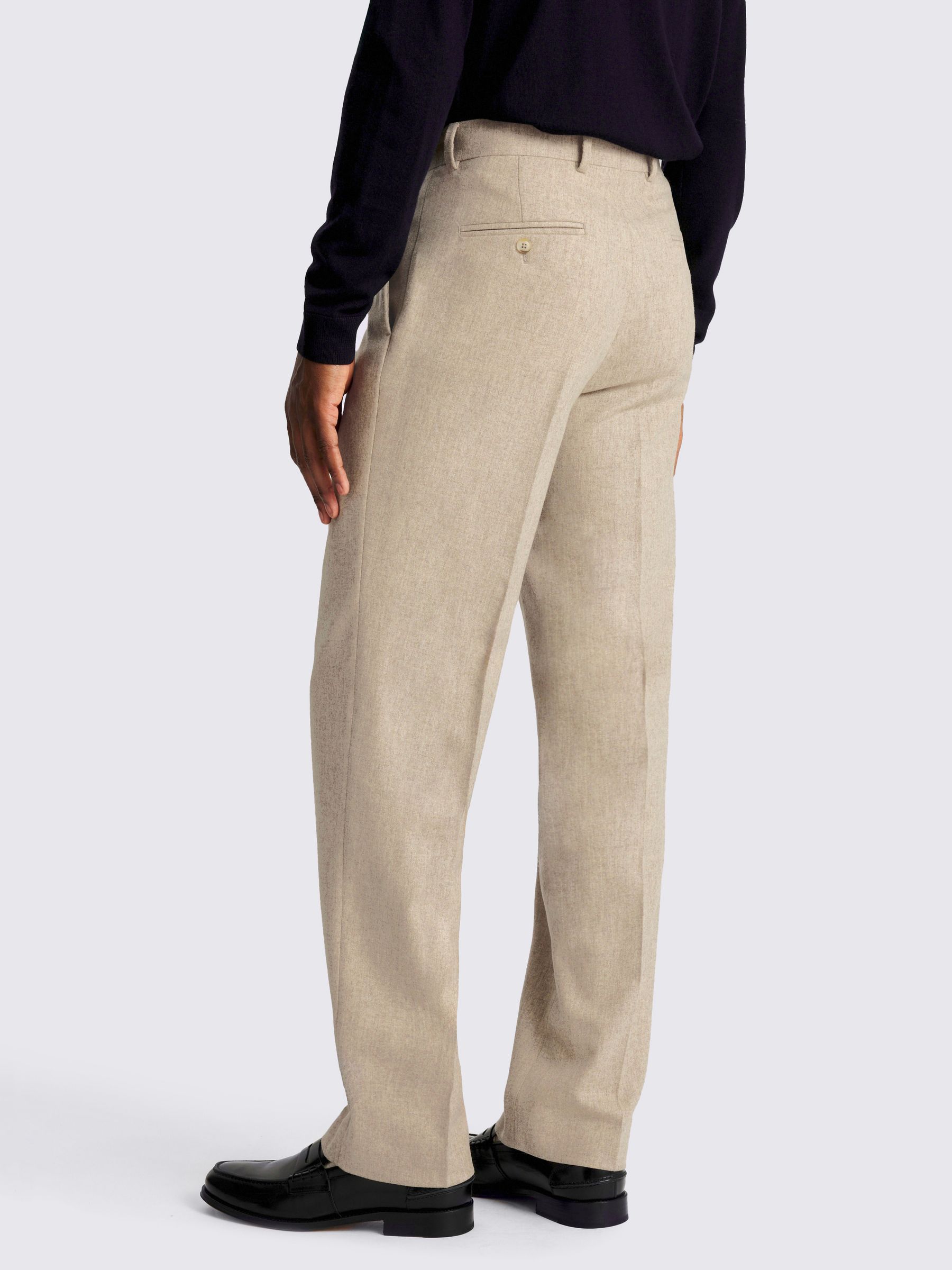 Moutkleurig - MOSS Flannel Wide Leg Trousers