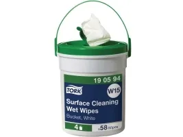 Overfladerengøring Tork Wet Wipes til overflader - spand med 58 klude - (4 stk.)
