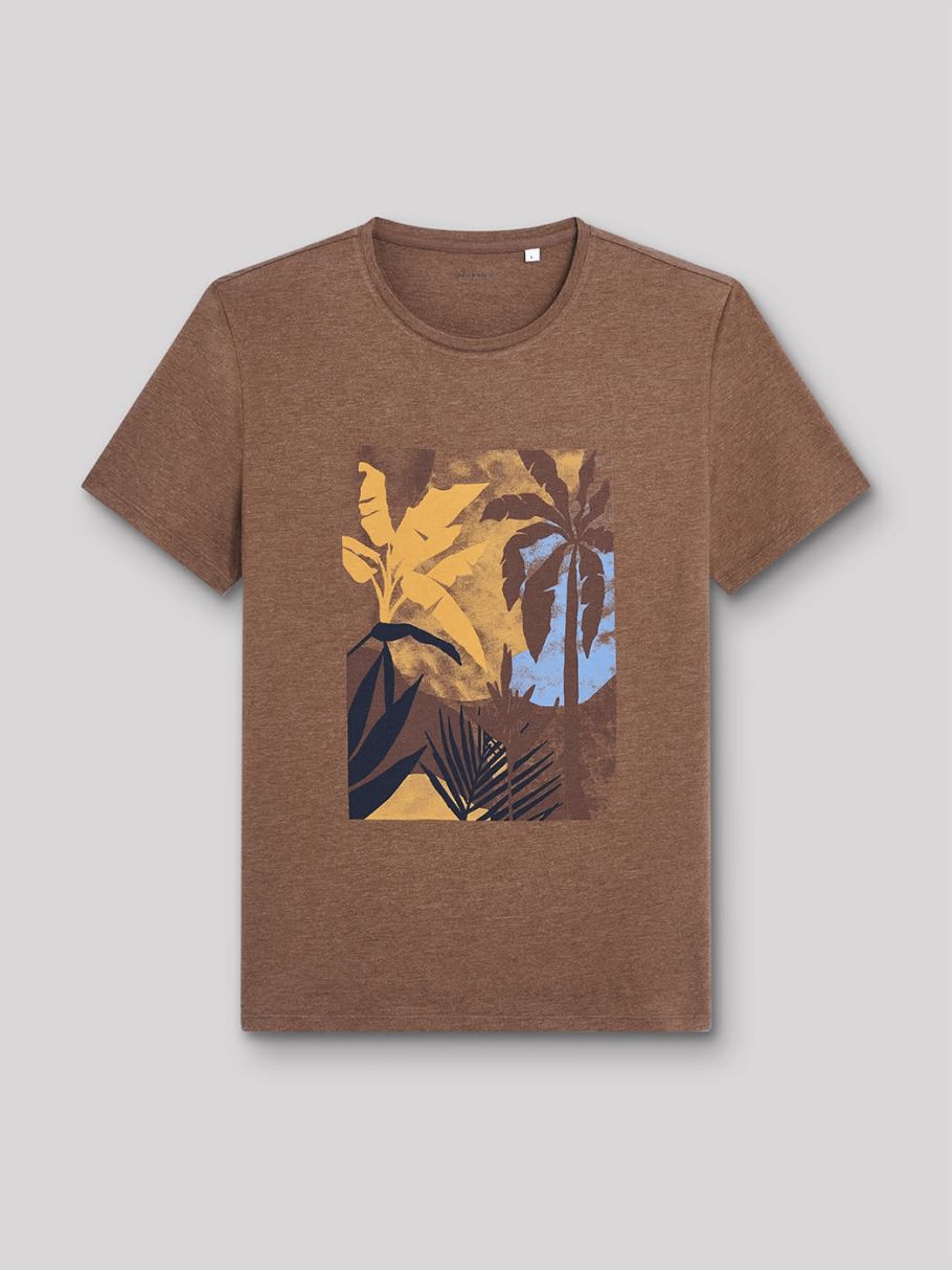 Tee-shirt col rond à motif devant