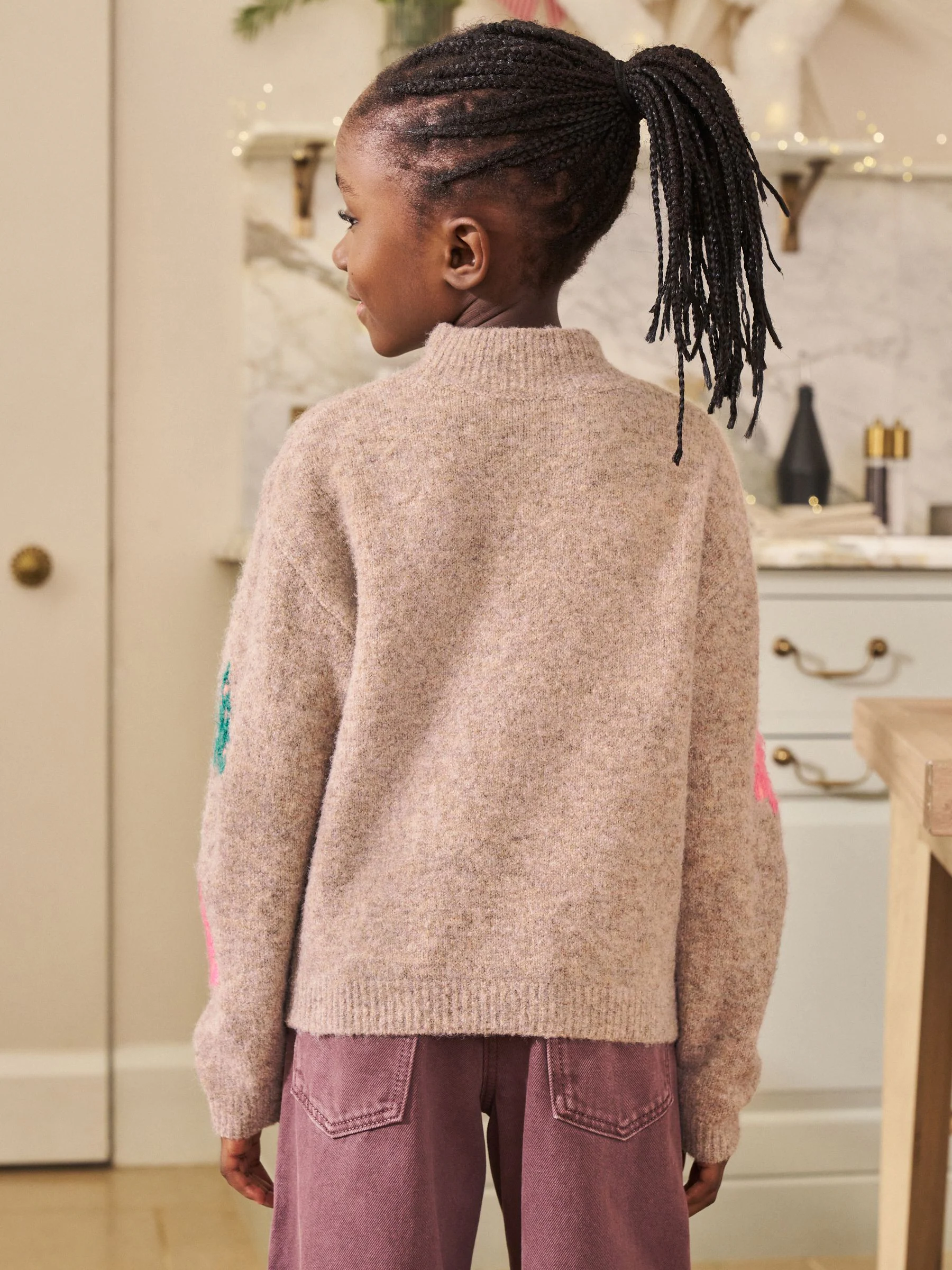 Neutral Bright Trees - Matching Family Christmas Jumper (3-16yrs)