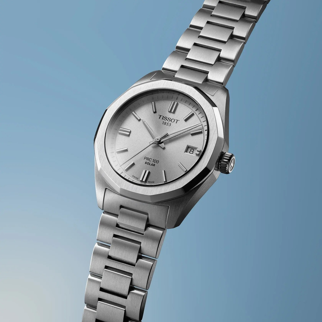 Tissot PRC 100 Solar Quartz 34mm Silbrig