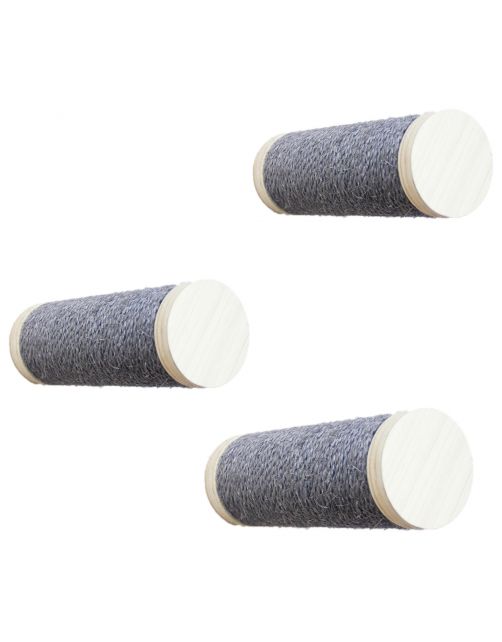 All For Paws Skywalk - Medium Step Post Playground - 3 Pack - Wandkrabpaal - 29x10x28 cm Grijs