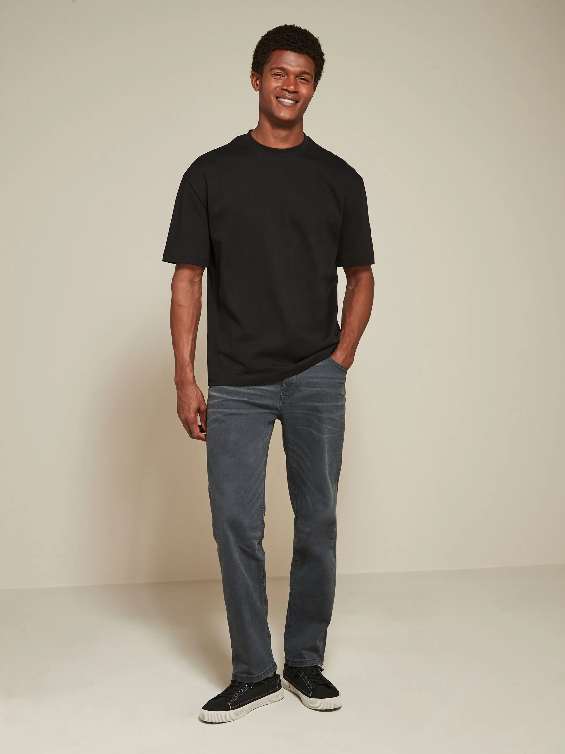 Wit/zwart/marineblauw - Relaxed fit - Verpakking van 3 T-shirts van zware stof