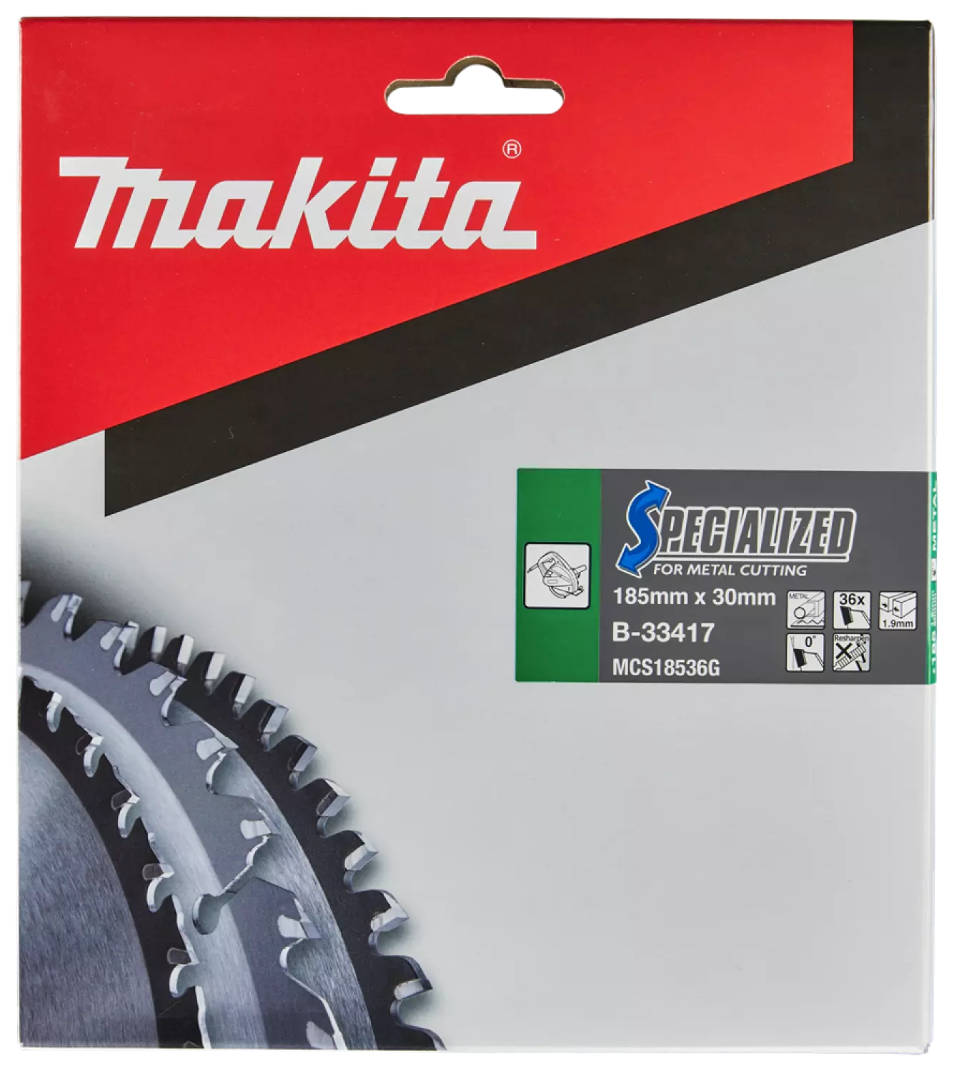 Makita B-33417 Cirkelzaagblad Staal - Specialized 185 x 30 x 1,9 - 36T - 0g
