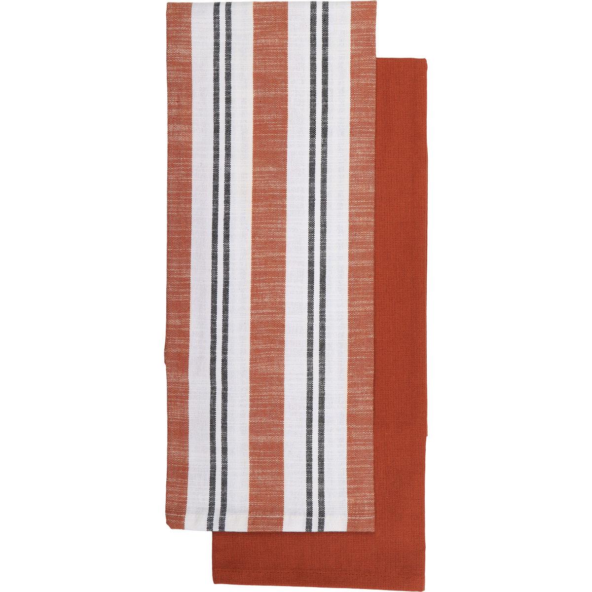 SET 2 TORCHONS LEWIS 50X70CM COTON BRIQUE