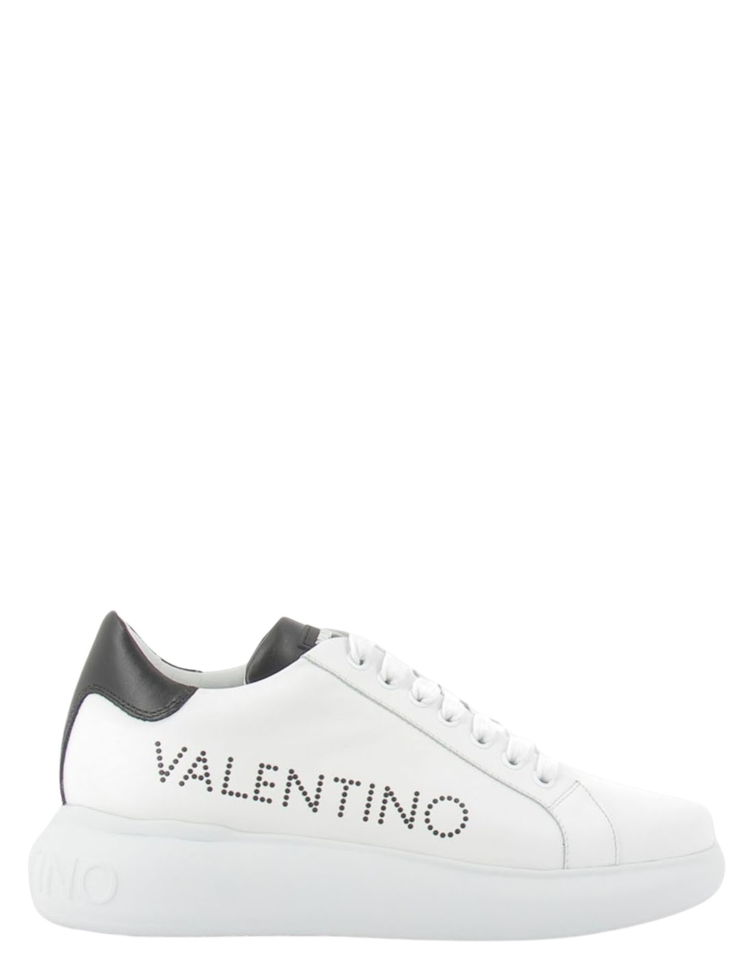 valentino Baskets compensées femme bounce summer cuir blanche/noir