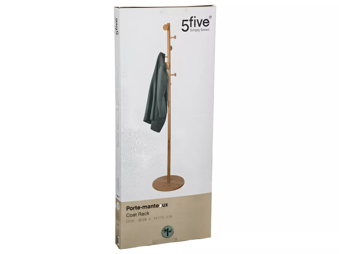 Porte-manteaux en Bambou 8 patères H 175 cm
