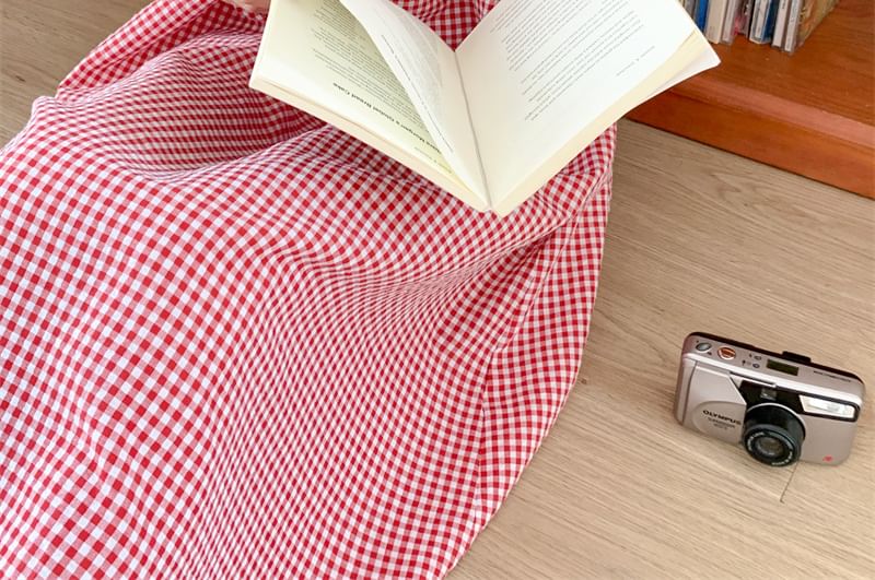 Tanee - Mouwloze geruite pyjamajurk met vierkante hals