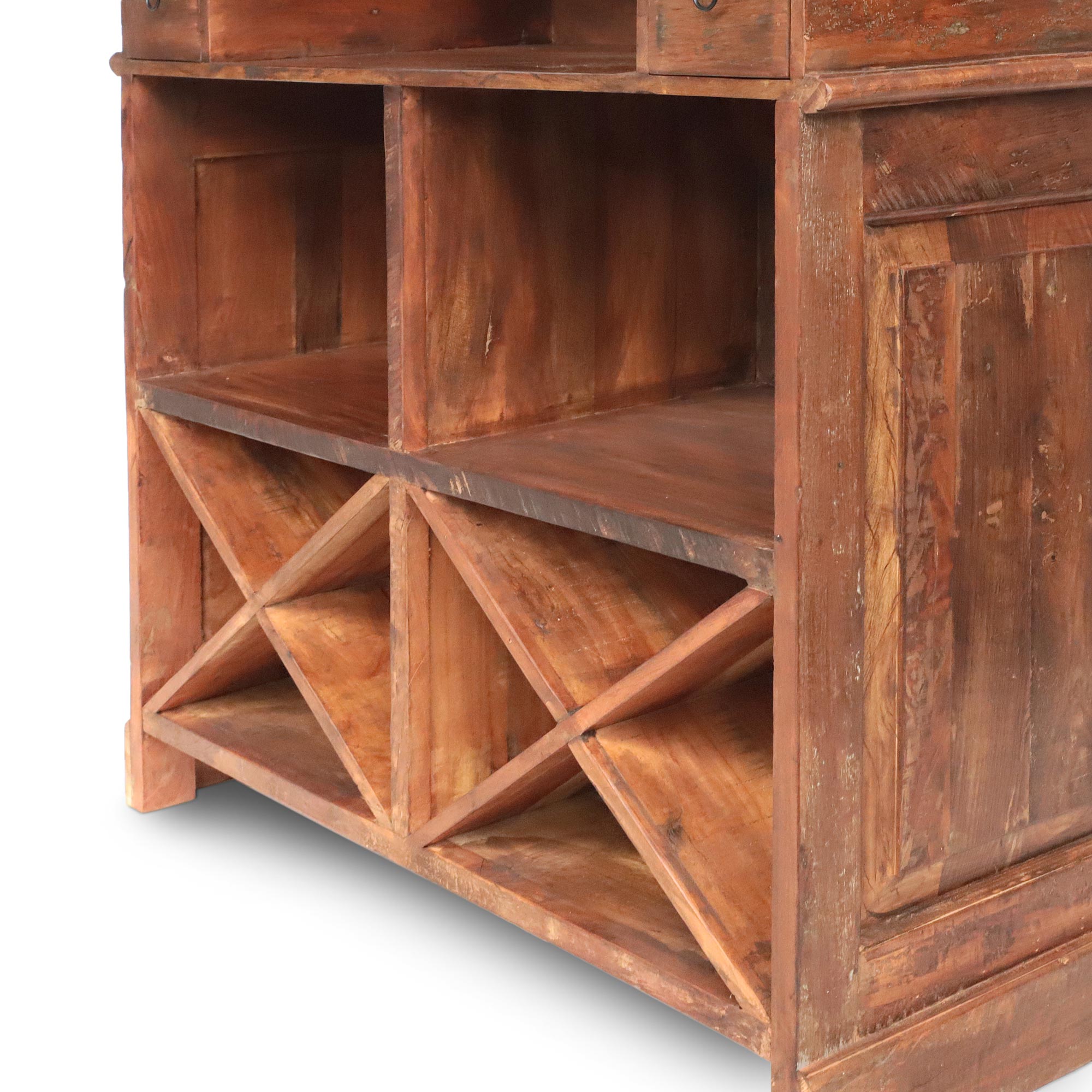 Thekenanrichte 'Boulden', aus recyceltem Holz, B 120 cm, H 109 cm, L 50 cm von fischer's lagerhaus