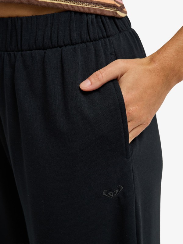 Surfing By Sunlight Pantalon de jogging à jambes larges Noir Femme