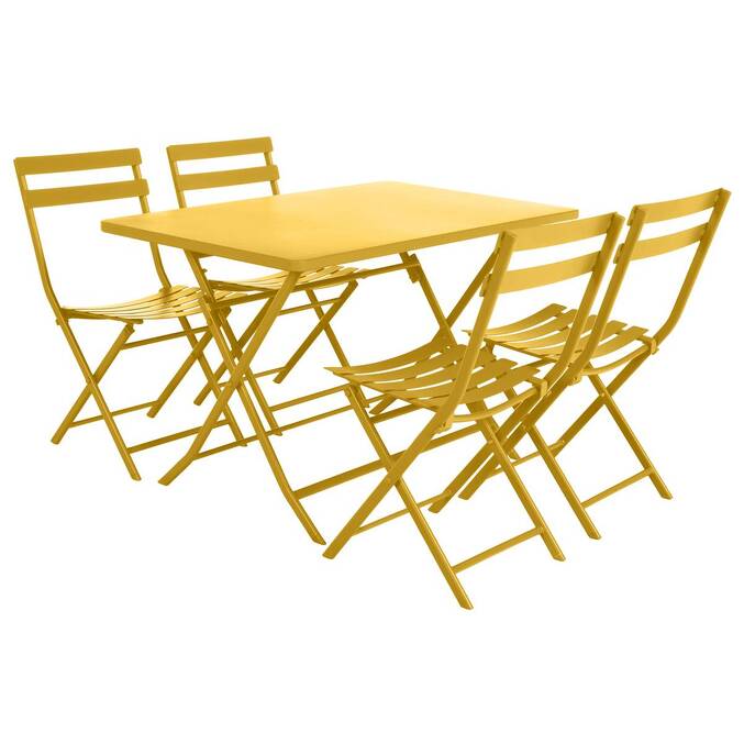 Table de jardin pliante rectangulaire GREENSBORO Jaune moutarde