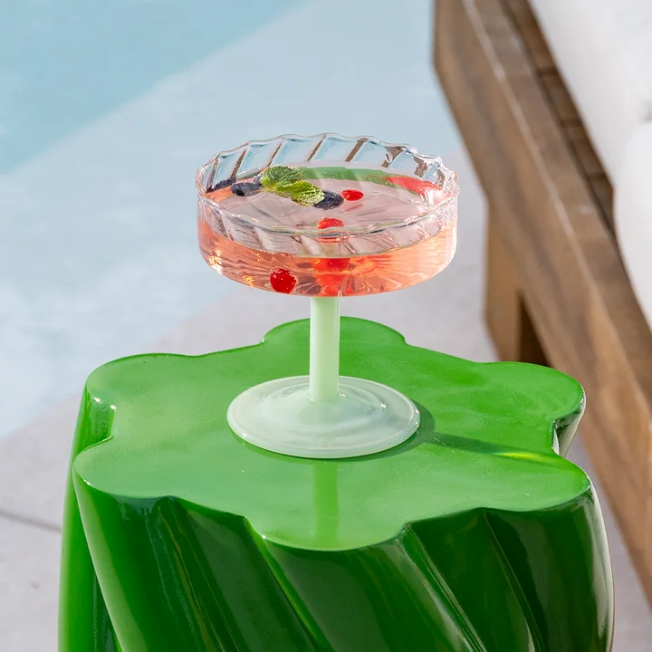 &klevering - Coupe Twirl Champagnerglas, blau (2er-Set)