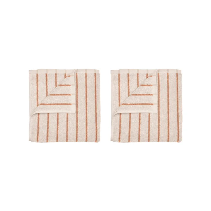 Blomus - Arto Gästehandtuch, 50 x 30 cm, moonbeam / amber brown (2er-Set)