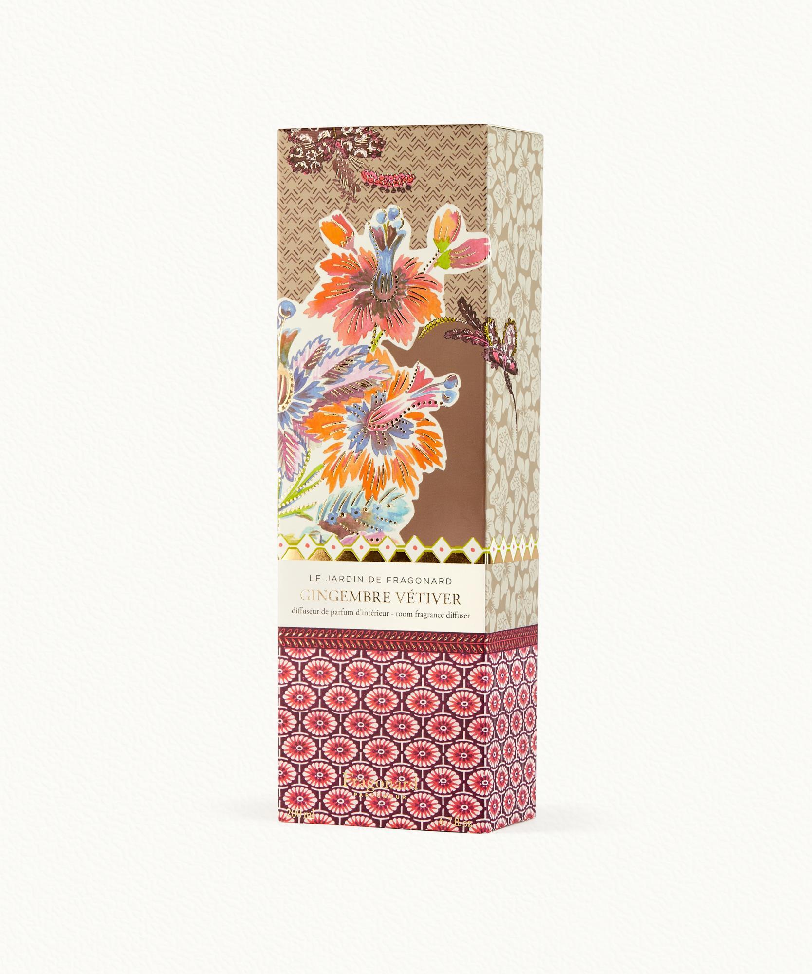 Gingembre Vétiver  Diffuseur + 10 bâtonnets - flacon 200 ml
