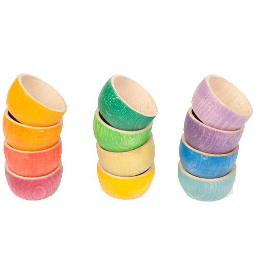 Grapat houten bakjes (12st) 16-138