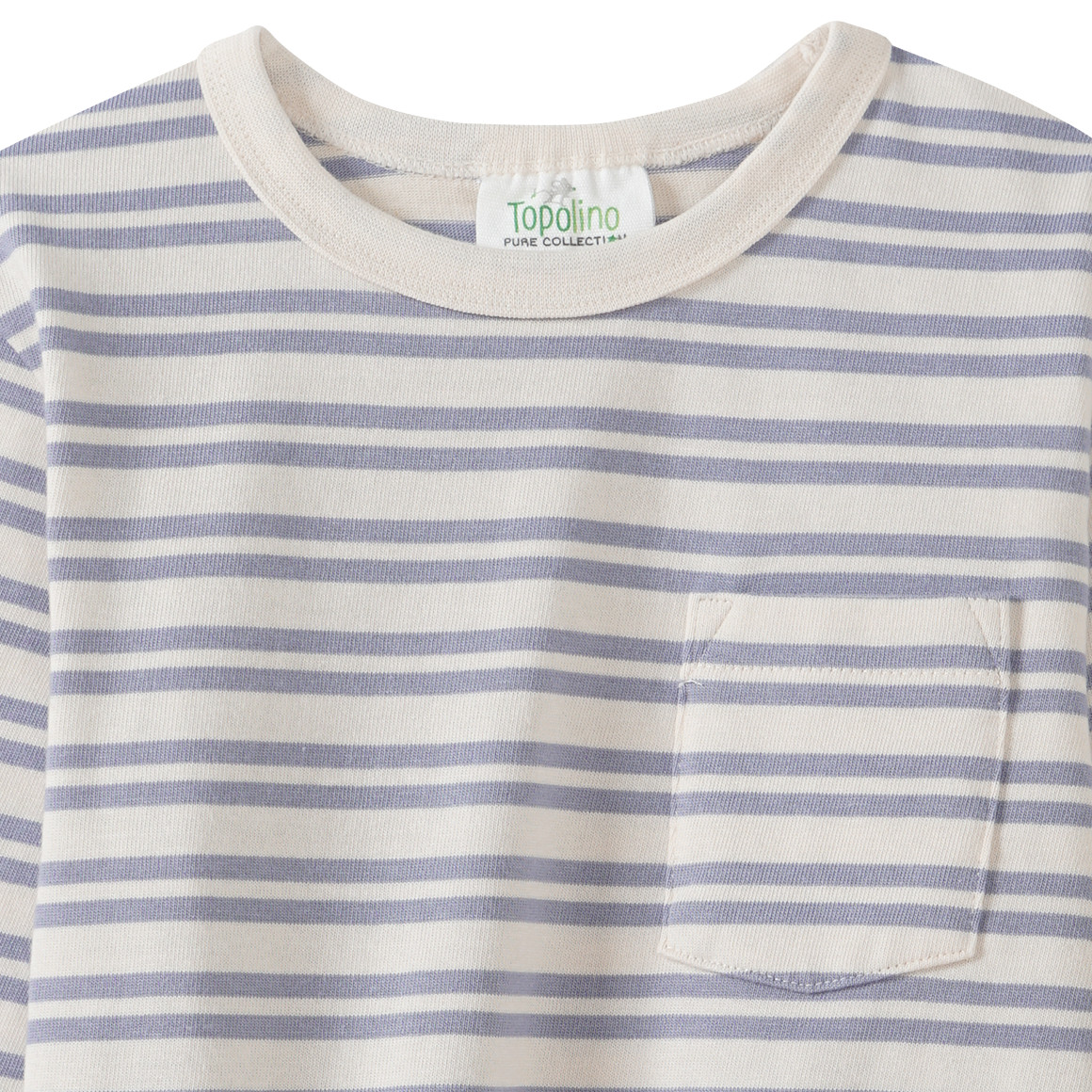 Topolino Pure Collection Jungen Langarmshirt mit Streifen hellblau / cremeweiss