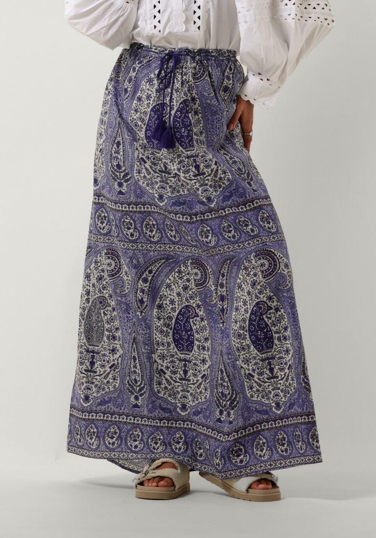 ANTIK BATIK blauwe antik batik maxirok tajar skirt