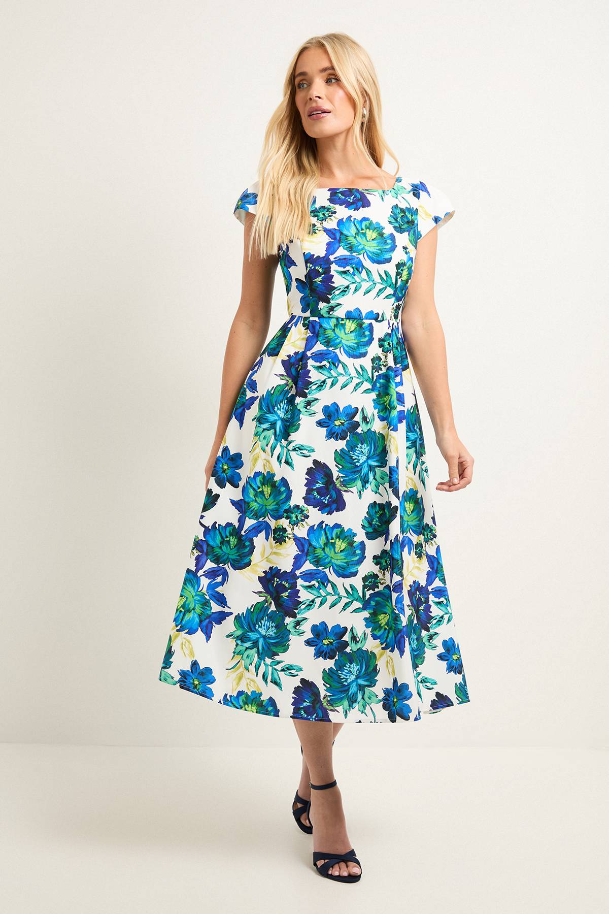 Wallis Robe Midaxi Évasée à Motif Floral Ottoman Petite