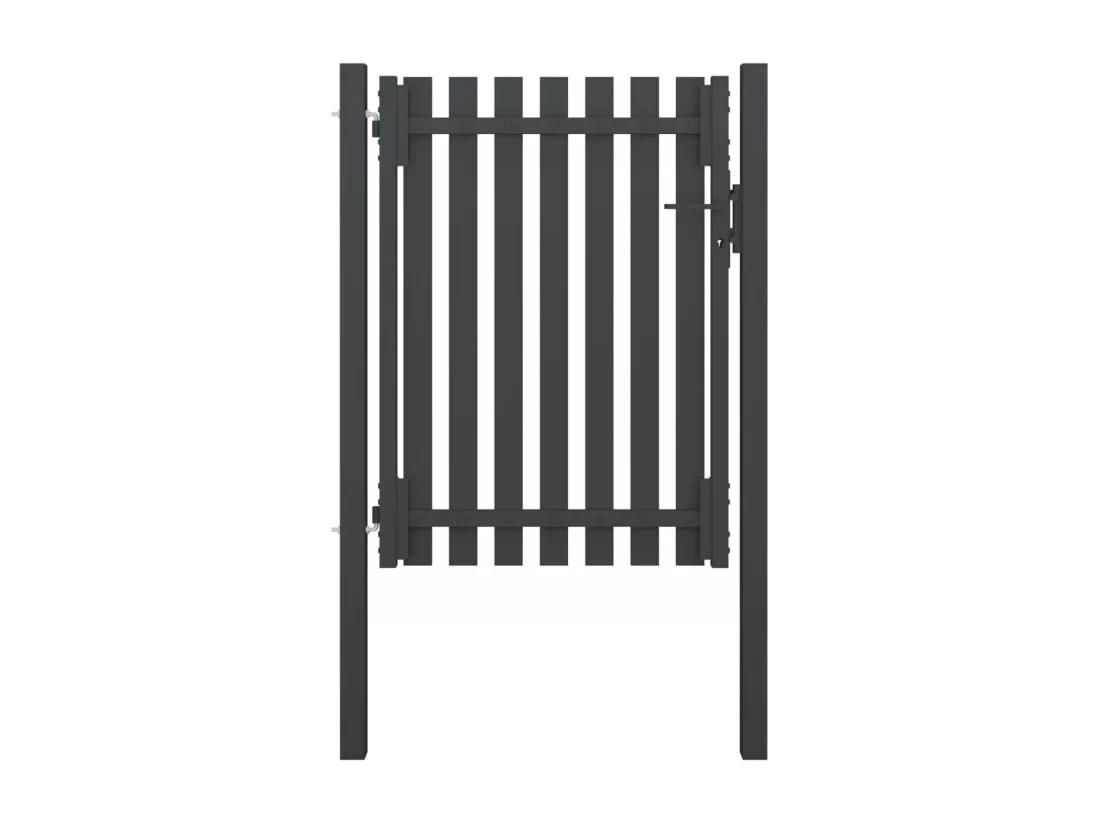 Portail de cl?ture de jardin Acier 1x1,7 m Anthracite