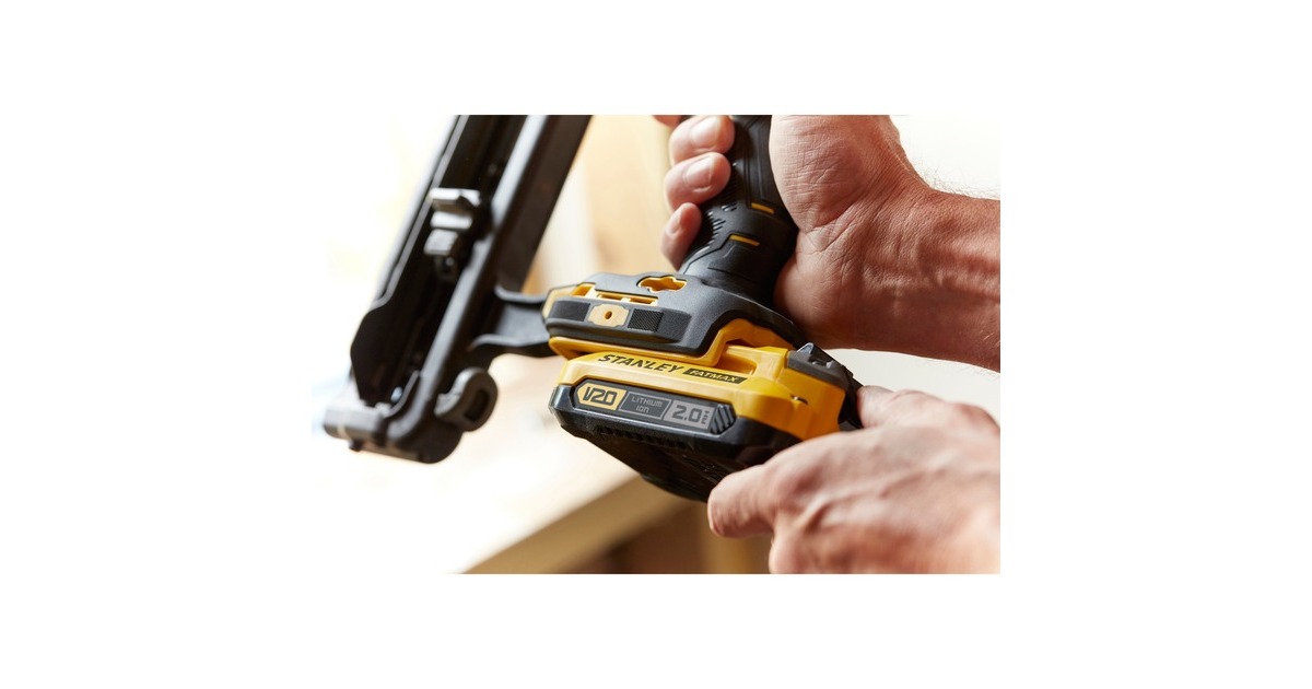 StanleyFATMAX V20 18V 16G Afwerktacker elektrische tacker  (Zwart/geel, Koffer, 2 accu's (2.0Ah) en oplader inbegrepen)