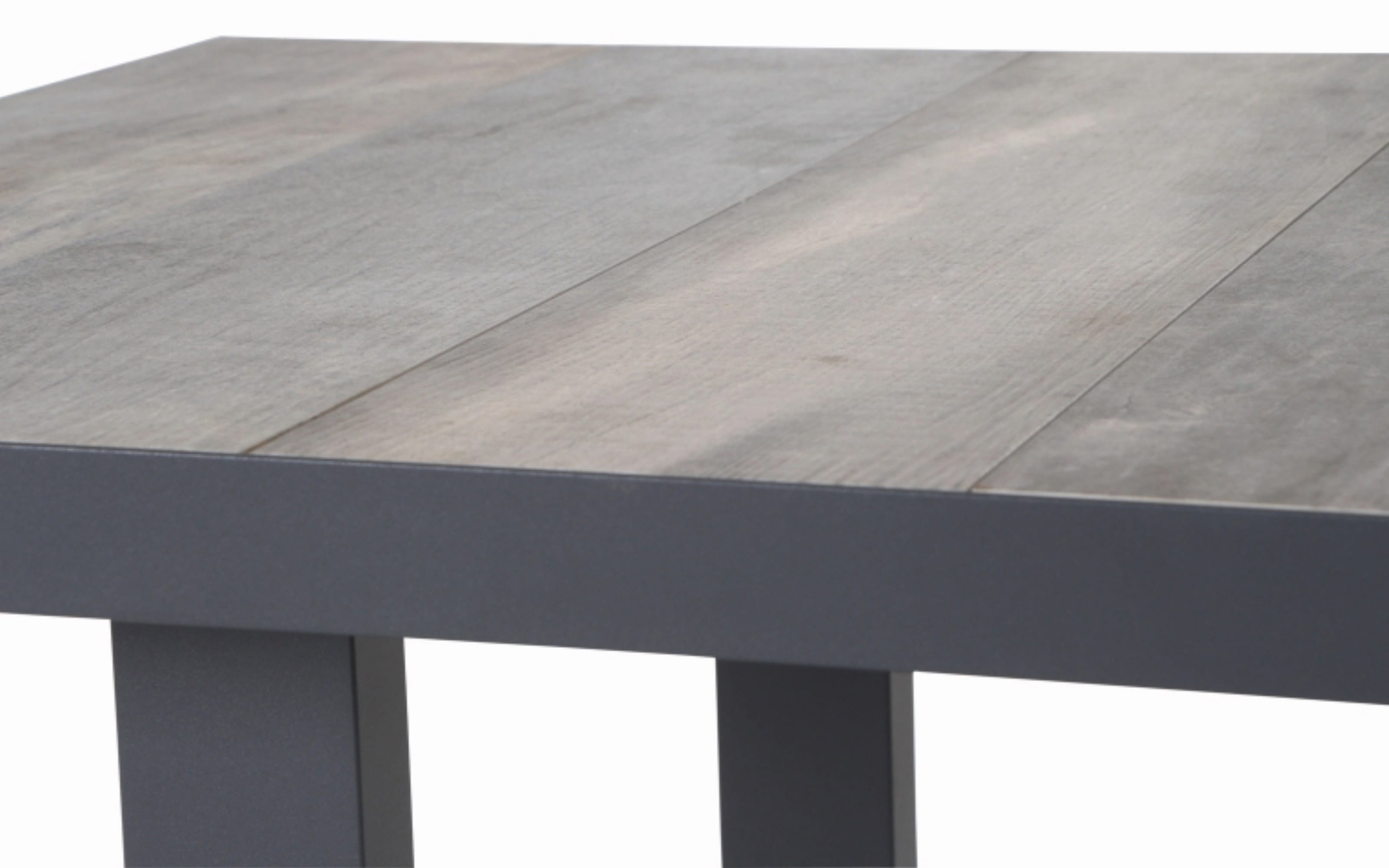 Dining Tisch Corido, Gestell in anthrazit, Tischplatte washed grey