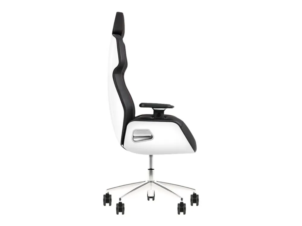 Thermaltake ARGENT E700 - Stol - ergonomisk - høj ryg - armstøtter - T-formet - vippe - drejeled - aluminiumlegering, perforeret læder, højdensistets støbt skum - sort, Glacier White
