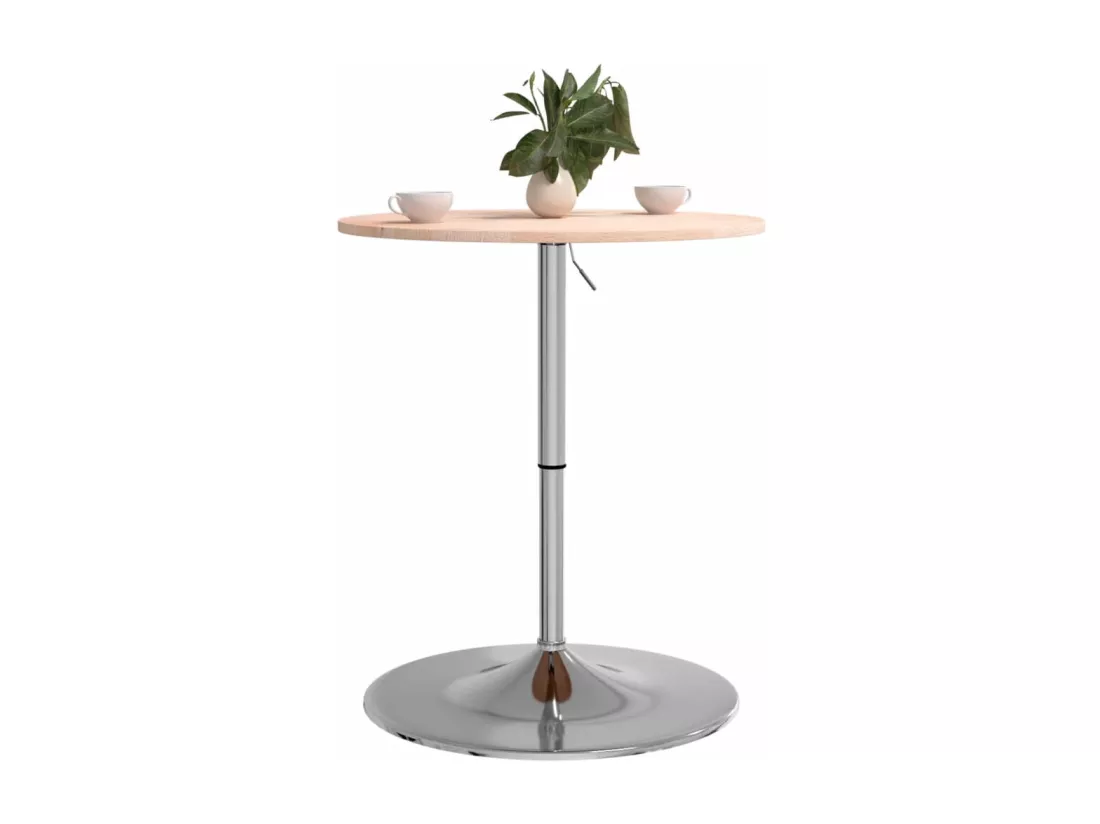 Table de bar Ø60x89,5 cm bois massif de chêne
