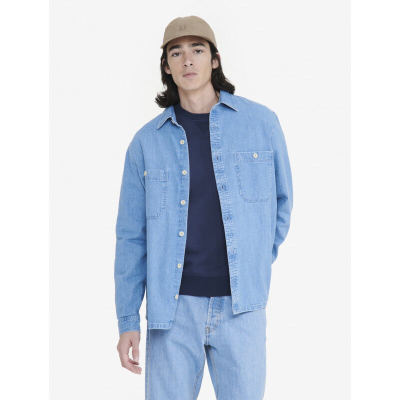 Surchemise denim avec manches longues - Chemise homme
