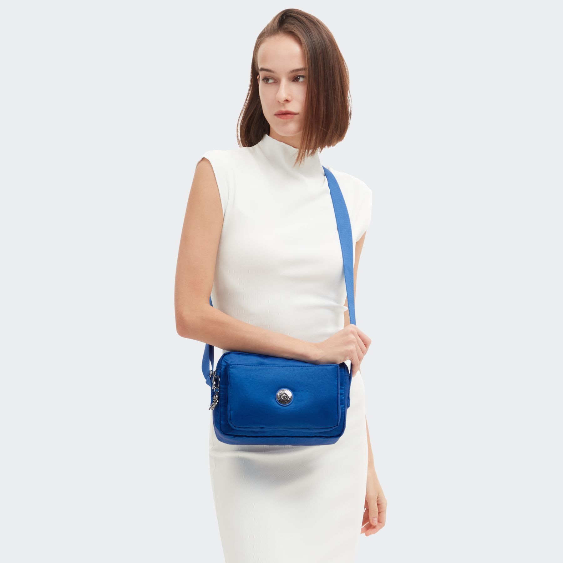 ABANU M Sac à bandoulière réglable polyvalent de taille moyenne  - Satin Blue