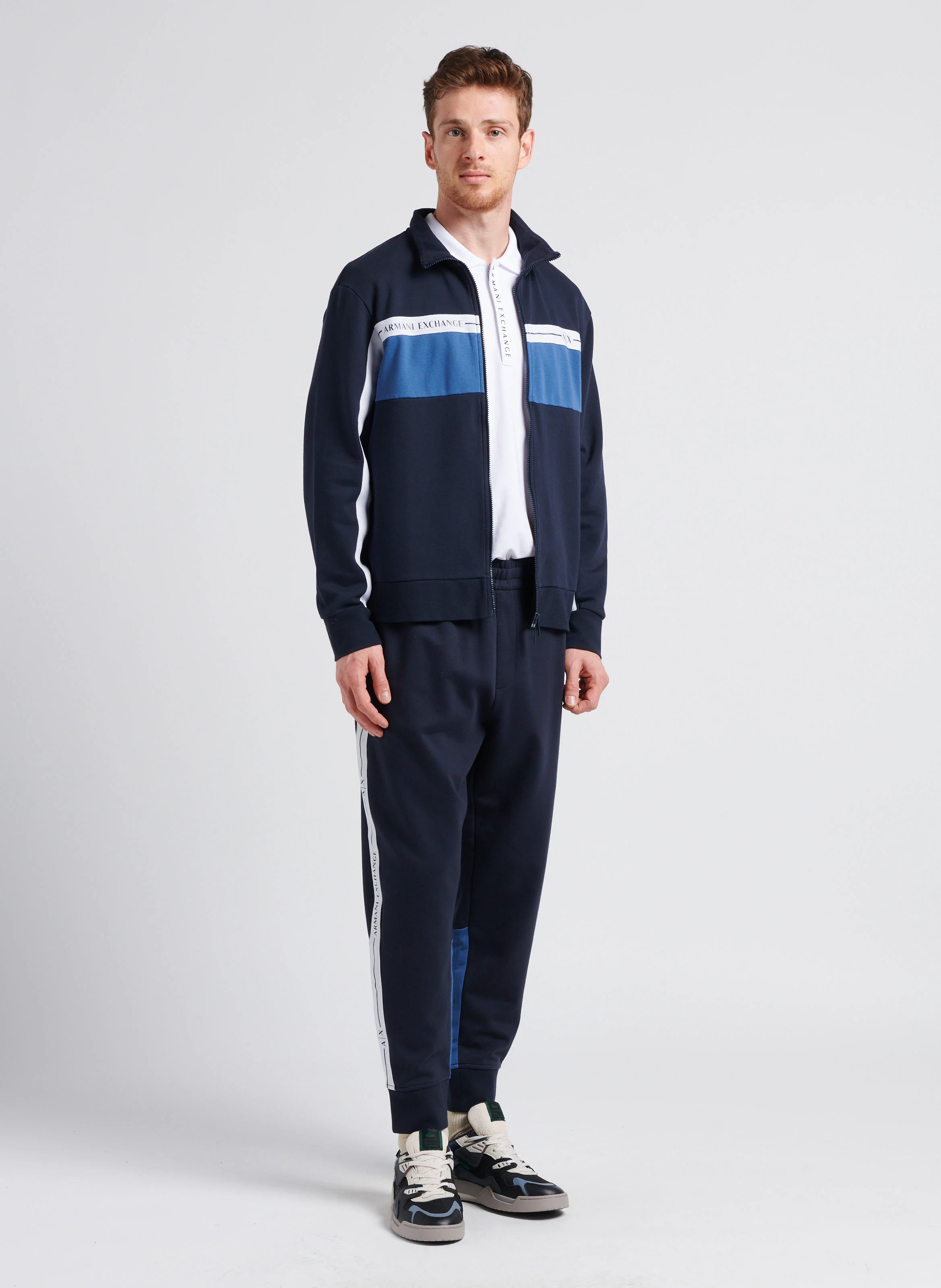 Sweat col montant en coton mélangé | Bleu
