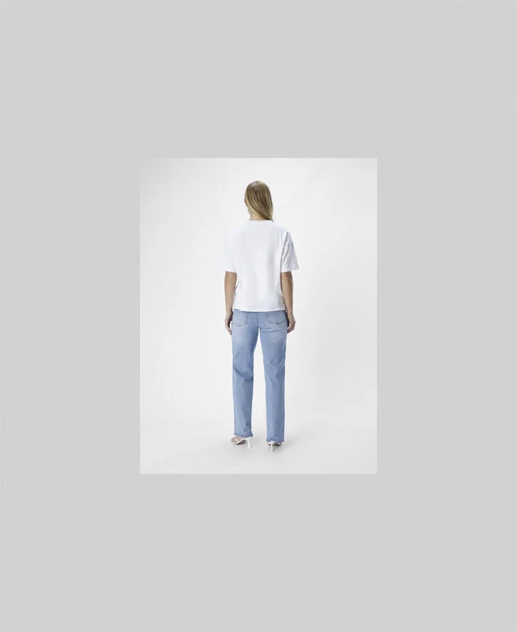 Object OBJKLARA SS OW BOW TEE E OTT White