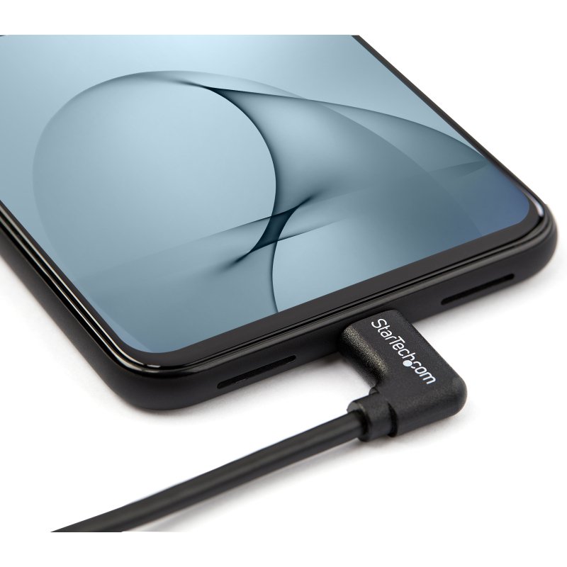 StarTech.com Câble de Charge USB-C de 1m, Coudé à Droite, Charge et Synchronisation, 60W (3A) PD, Câble de Charge USB 2.0 pour Ordinateur Portable - Cordon de Charge USB C