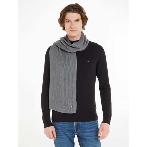 Tommy Hilfiger Essential Flag Halstørklæde, Mid Grey Heather, One sice