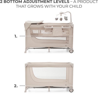 Kinderkraft JOY 2 Reiseseng med Tilbehør, Beige