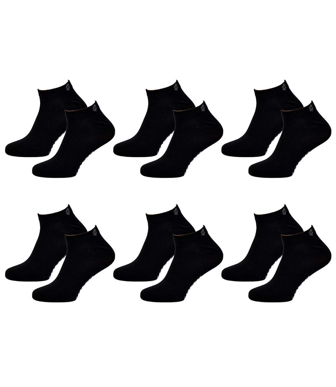 Chaussettes homme LOTTO Socquettes Tiges courtes Pack de 6 Paires Sneaker LOTTO Noires