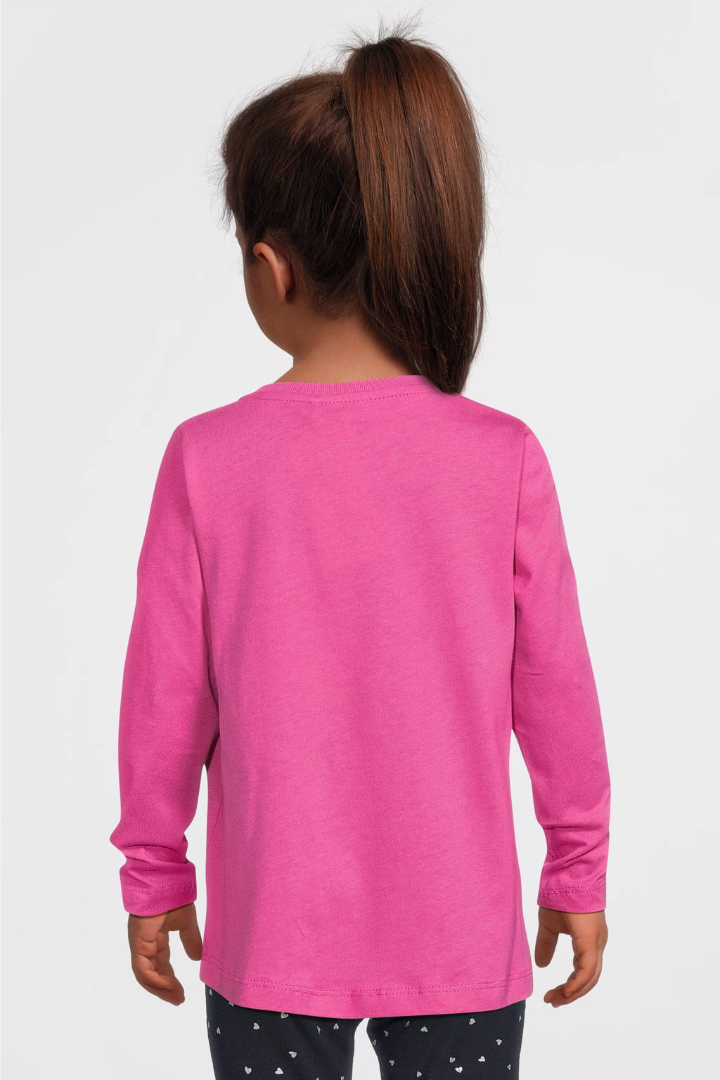 NAME IT longsleeve NMFVIOLET met printopdruk roze