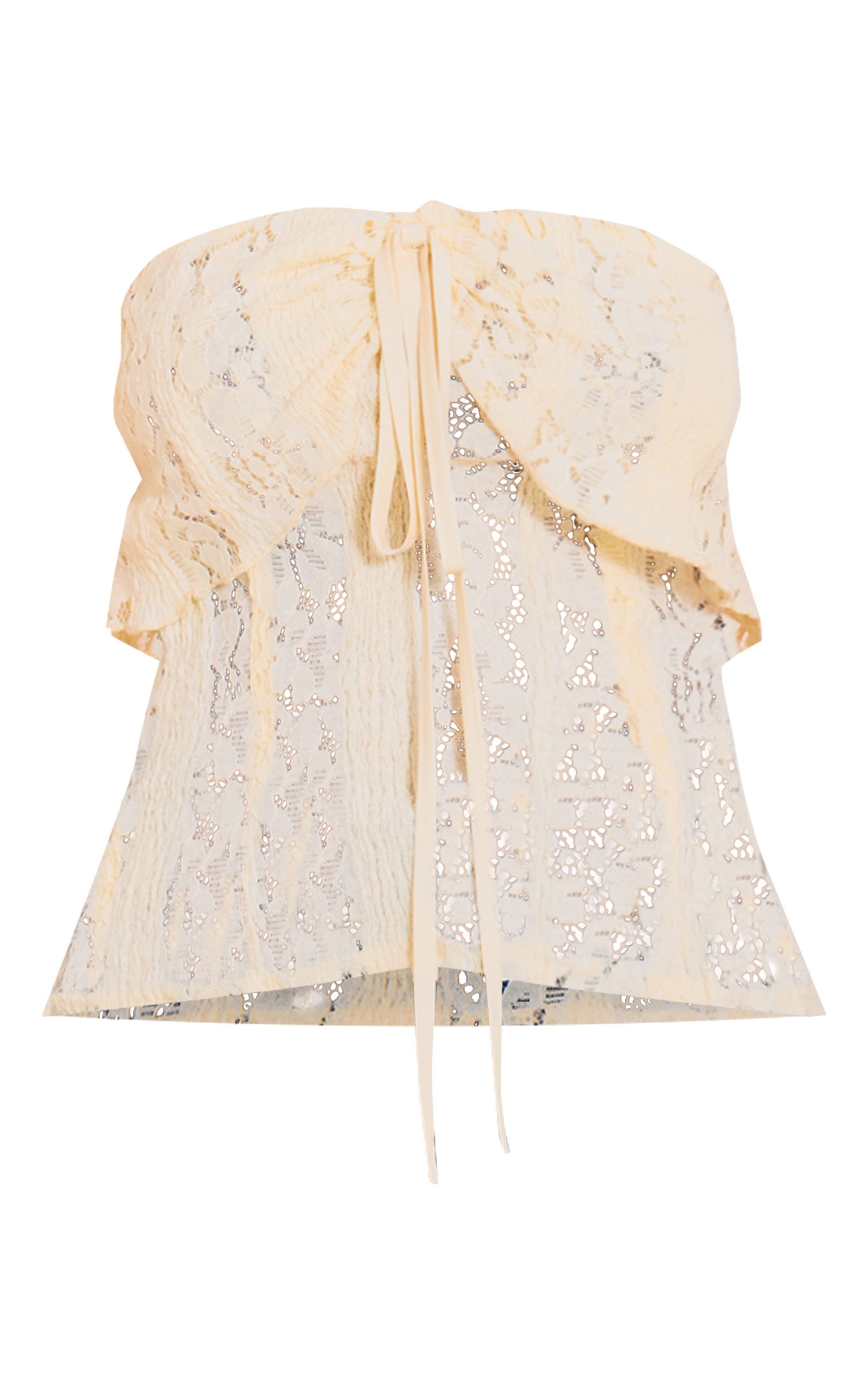 Citron Top Bandeau Ajusté En Dentelle Petite