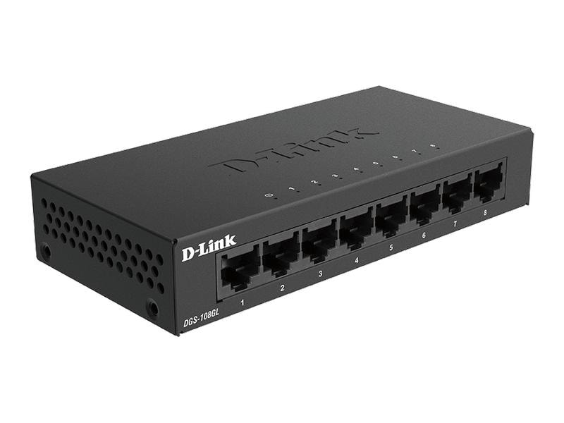 D-Link Switch DGS-108GL/E 8 Port 8-Port Gigabit Unmanaged Desktop Switch DGS-108GL