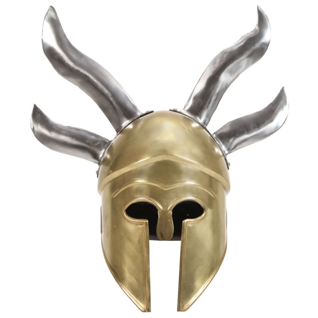 vidaXL Antieke Griekse helm replica, LARP, messing en staal