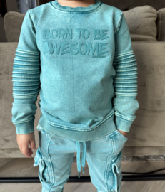 Milan biker sweater - blue coral